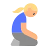 Woman Kneeling: Medium-Light Skin Tone Emoji 🧎🏼‍♀️ image - Tossface style