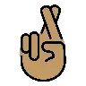 Crossed Fingers: Medium Skin Tone Emoji 🤞🏽 image - OpenMoji style
