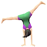 Woman Cartwheeling: Light Skin Tone Emoji 🤸🏻‍♀️ image - Apple style