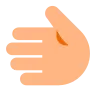 Leftwards Hand: Medium-Light Skin Tone Emoji 🫲🏼 image - Tossface style