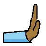 Rightwards Pushing Hand: Medium-Dark Skin Tone Emoji 🫸🏾 image - OpenMoji style