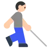 Person With White Cane: Light Skin Tone Emoji 🧑🏻‍🦯 image - Tossface style