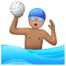 Man Playing Water Polo: Medium Skin Tone Emoji 🤽🏽‍♂️ image - Samsung style