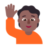 Person Raising Hand: Medium-Dark Skin Tone Emoji 🙋🏾 image - Microsoft Classic 2D style
