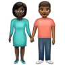 Woman And Man Holding Hands: Dark Skin Tone, Medium-Dark Skin Tone Emoji 👩🏿‍🤝‍👨🏾 image - WhatsApp style