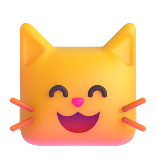 Grinning Cat With Smiling Eyes