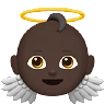 Baby Angel: Dark Skin Tone Emoji 👼🏿 image - Apple style