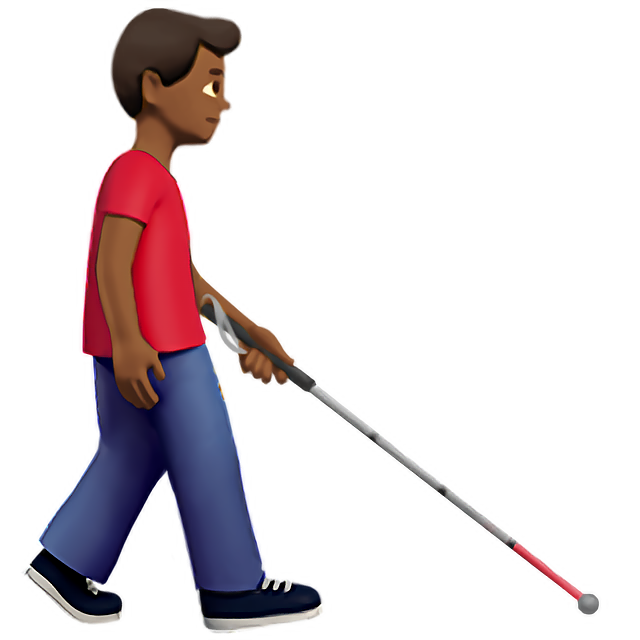 Man With White Cane Facing Right: Medium-Dark Skin Tone