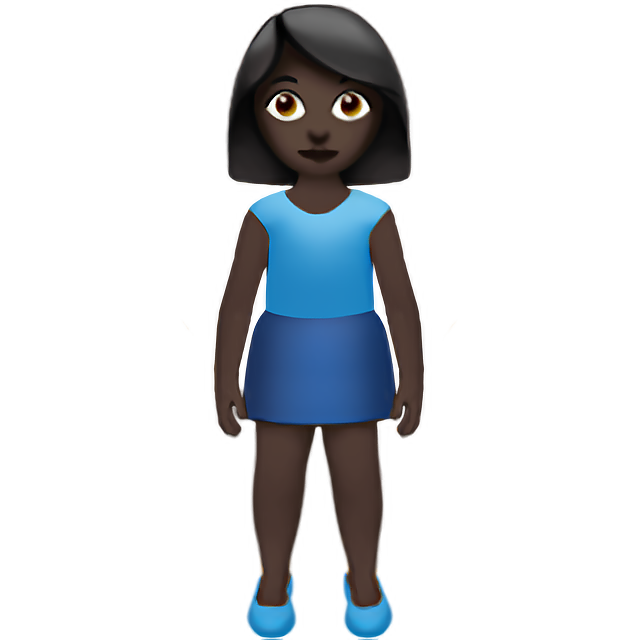 Woman Standing: Dark Skin Tone