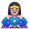 Woman Superhero: Light Skin Tone Emoji 🦸🏻‍♀️ image - Samsung style
