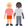 Women Holding Hands: Medium-Light Skin Tone, Dark Skin Tone Emoji 👩🏼‍🤝‍👩🏿 image - Tossface style