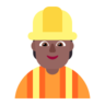 Construction Worker: Medium-Dark Skin Tone Emoji 👷🏾 image - Microsoft Classic 2D style