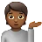 Person Tipping Hand: Medium-Dark Skin Tone
