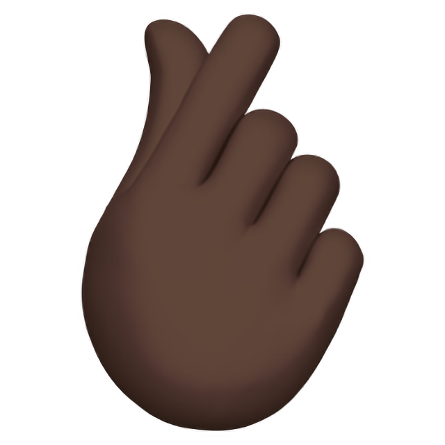 Hand With Index Finger And Thumb Crossed: Dark Skin Tone
