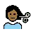 Person Getting Haircut: Medium-Dark Skin Tone