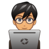 Man Technologist: Medium Skin Tone Emoji 👨🏽‍💻 image - Emojidex style