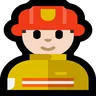 Man Firefighter: Light Skin Tone Emoji 👨🏻‍🚒 image - Microsoft Windows 10 Segoe UI Emoji style