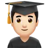 Man Student: Light Skin Tone Emoji 👨🏻‍🎓 image - Apple style