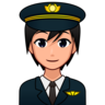 Pilot: Medium-Light Skin Tone Emoji 🧑🏼‍✈️ image - Emojidex style