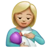 Woman Feeding Baby: Medium-Light Skin Tone Emoji 👩🏼‍🍼 image - WhatsApp style