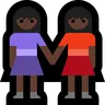 Women Holding Hands: Dark Skin Tone Emoji 👭🏿 image - Microsoft Windows 10 Segoe UI Emoji style