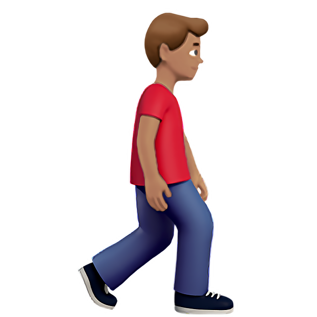 Man Walking Facing Right: Medium Skin Tone
