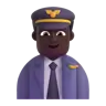 Man Pilot: Dark Skin Tone Emoji 👨🏿‍✈️ image - Microsoft 3D Fluent style