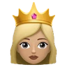 Princess: Medium-Light Skin Tone Emoji 👸🏼 image - Huawei Harmony OS style