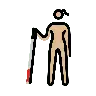 Woman With White Cane: Medium-Light Skin Tone Emoji 👩🏼‍🦯 image - OpenMoji style