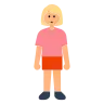 Woman Standing: Medium-Light Skin Tone Emoji 🧍🏼‍♀️ image - Tossface style