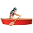 Woman Rowing Boat: Light Skin Tone