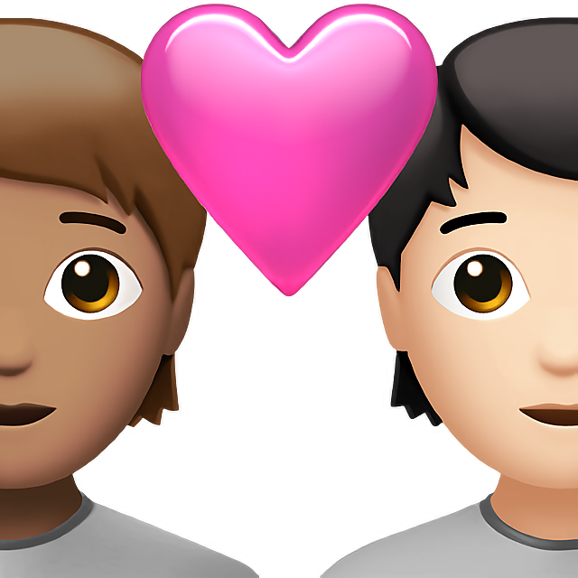 Couple With Heart: Person, Person, Medium Skin Tone, Light Skin Tone