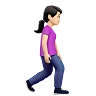 Woman Walking Facing Right: Light Skin Tone Emoji 🚶🏻‍♀️‍➡️ image - Apple style