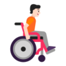 Person In Manual Wheelchair Facing Right: Light Skin Tone Emoji 🧑🏻‍🦽‍➡️ image - Microsoft Classic 2D style