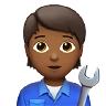 Mechanic: Medium-Dark Skin Tone Emoji 🧑🏾‍🔧 image - Apple style