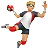 Man Playing Handball: Medium-Light Skin Tone