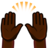 Raising Hands: Dark Skin Tone
