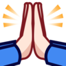 Folded Hands: Light Skin Tone Emoji 🙏🏻 image - Emojidex style