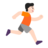 Person Running Facing Right: Light Skin Tone