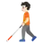 Person With White Cane: Light Skin Tone