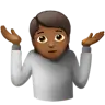 Person Shrugging: Medium-Dark Skin Tone Emoji 🤷🏾 image - Apple style