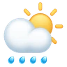 Sol branco atrás da nuvem com chuva Emoji 🌦 image - Huawei Harmony OS style