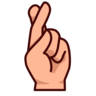 Crossed Fingers: Medium-Light Skin Tone Emoji 🤞🏼 image - Emojidex style