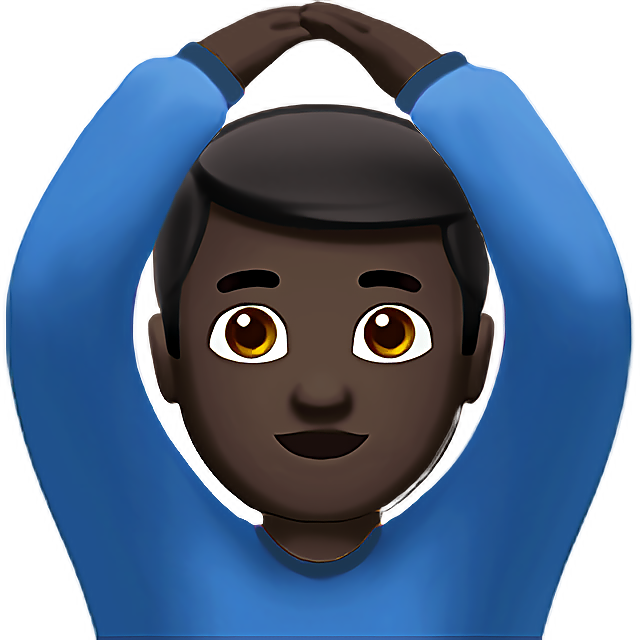 Man Gesturing Ok: Dark Skin Tone
