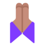 Folded Hands: Medium Skin Tone Emoji 🙏🏽 image - Microsoft Classic 2D style