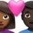 Couple With Heart: Woman, Man, Medium-Dark Skin Tone, Dark Skin Tone