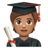 Student: Medium Skin Tone Emoji 🧑🏽‍🎓 image - WhatsApp style
