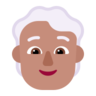 Person: Medium Skin Tone, White Hair Emoji 🧑🏽‍🦳 image - Microsoft Classic 2D style