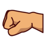 Left-Facing Fist: Medium Skin Tone Emoji 🤛🏽 image - Emojidex style