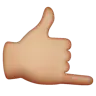 Call Me Hand: Medium-Light Skin Tone Emoji 🤙🏼 image - WhatsApp style